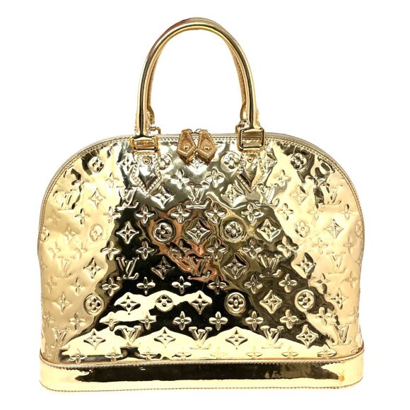 LOUIS VUITTON Vintage Monogram Miroir Alma GM Gold Tote Bag Patent [106435] - Picture 5 of 16